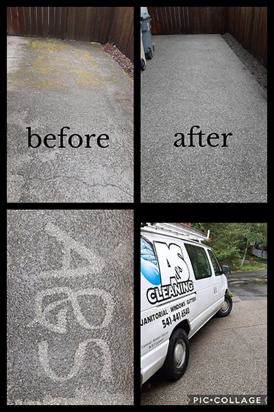 A&S Before and after driveway photo collage